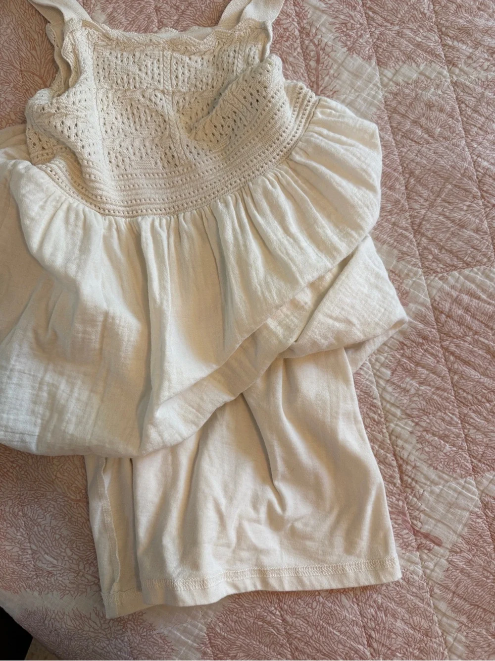 Cat & Jack Cream Crochet Bodice Sundress size 8